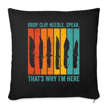 Funny knife collector retro - Sofa pillowcase 17,3'' x 17,3'' (45 x 45 cm) - black - Front