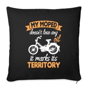 Moped Lose Oil Marks Territory Moped Driver Hobbyist - Sofa pillowcase 17,3'' x 17,3'' (45 x 45 cm) - black - Front