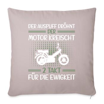 Moped Mokick Lustig Auspuff Dröhnt Motor Kreischt - Sofakissenbezug 45 x 45 cm - helles Taupe - Vorne