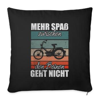 Vintage Moped Lustiger Mofa Spruch Mokick Retro - Sofakissenbezug 45 x 45 cm - Schwarz - Vorne