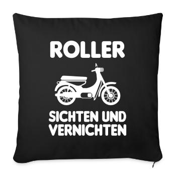Roller Sichten Und Vernichten Moped Liebhaber Mofa - Sofakissenbezug 45 x 45 cm - Schwarz - Vorne