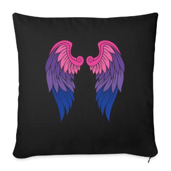 Angel Wings Bisexual Gay Angel Wings - Sofa pillowcase 17,3'' x 17,3'' (45 x 45 cm) - black - Front