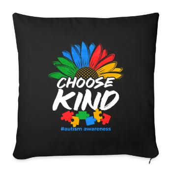 Cadeau autisme autisme - Housse de coussin décorative 45 x 45 cm - noir - Devant