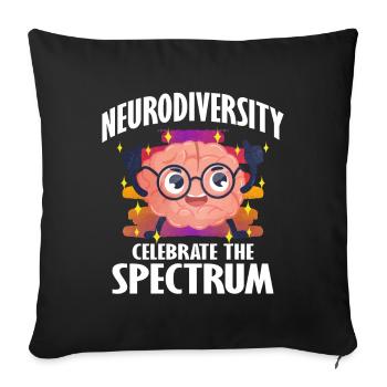 Cadeau autisme autisme - Housse de coussin décorative 45 x 45 cm - noir - Devant