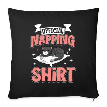 Official Sleep Shirt Cat - Sofa pillowcase 17,3'' x 17,3'' (45 x 45 cm) - black - Front