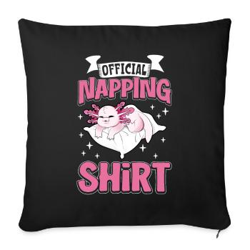 Official Sleep Shirt Axolotl - Sofa pillowcase 17,3'' x 17,3'' (45 x 45 cm) - black - Front