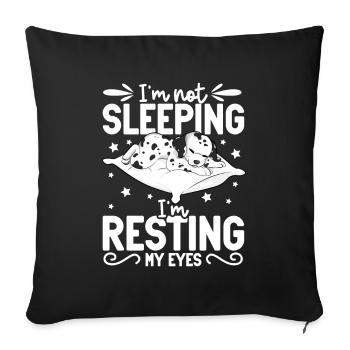 Je ne dors pas - Dalmatiens - Housse de coussin décorative 45 x 45 cm - noir - Devant