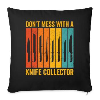 Fun knife collecting - Sofa pillowcase 17,3'' x 17,3'' (45 x 45 cm) - black - Front