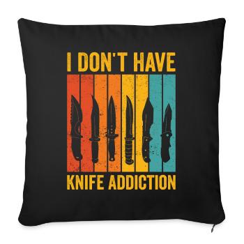 Drôle de collectionneur de couteaux rétro - Housse de coussin décorative 45 x 45 cm - noir - Devant