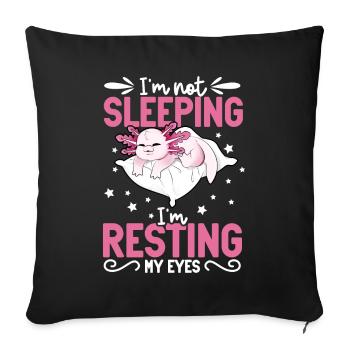 I don't sleep - Axolotl - Sofa pillowcase 17,3'' x 17,3'' (45 x 45 cm) - black - Front