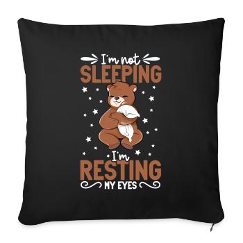 I don't sleep - Bear - Sofa pillowcase 17,3'' x 17,3'' (45 x 45 cm) - black - Front