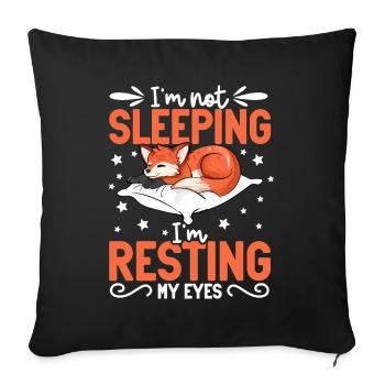 Je ne dors pas - renard - Housse de coussin décorative 45 x 45 cm - noir - Devant
