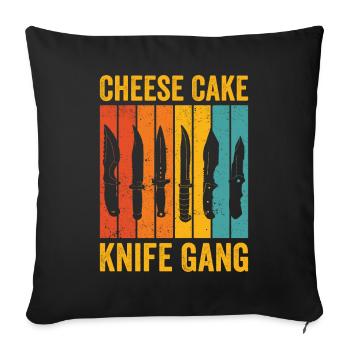 Drôle de collectionneur de couteaux rétro - Housse de coussin décorative 45 x 45 cm - noir - Devant