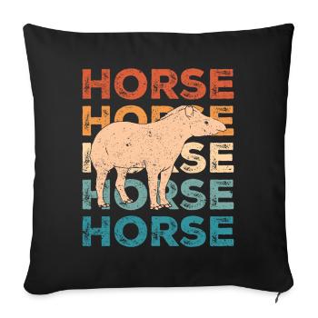 Ex Mormon Tapir Cheval LDS Rétro Exmo - Housse de coussin décorative 45 x 45 cm - noir - Devant