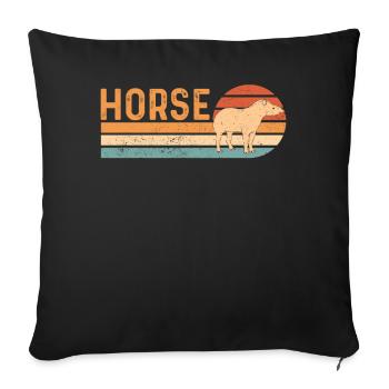 Ex Mormon Tapir Cheval LDS Rétro Exmo - Housse de coussin décorative 45 x 45 cm - noir - Devant