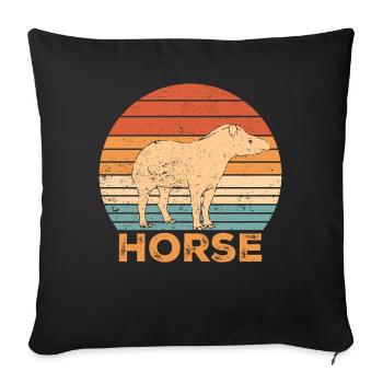 Ex Mormon Tapir Cheval LDS Rétro Exmo - Housse de coussin décorative 45 x 45 cm - noir - Devant