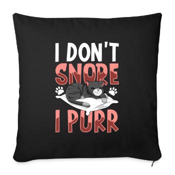 Je ne ronfle pas, je ronronne - Housse de coussin décorative 45 x 45 cm - noir - Devant