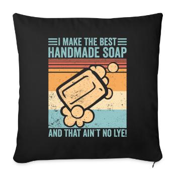 Soap production Soap manufacturer - Sofa pillowcase 17,3'' x 17,3'' (45 x 45 cm) - black - Front