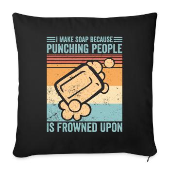 Soap production Soap manufacturer - Sofa pillowcase 17,3'' x 17,3'' (45 x 45 cm) - black - Front