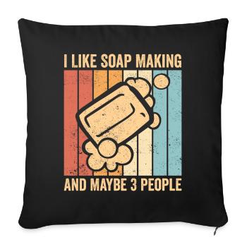 Funny soap making soap maker - Sofa pillowcase 17,3'' x 17,3'' (45 x 45 cm) - black - Front