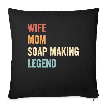 Funny soap making soap maker - Sofa pillowcase 17,3'' x 17,3'' (45 x 45 cm) - black - Front