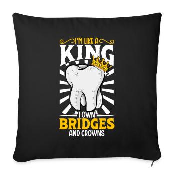 Je suis un roi - Soins dentaires - Housse de coussin décorative 45 x 45 cm - noir - Devant
