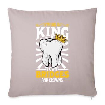 Je suis un roi - Soins dentaires - Housse de coussin décorative 45 x 45 cm - taupe clair - Devant