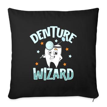 Dentition Wizard - Dentist - Sofa pillowcase 17,3'' x 17,3'' (45 x 45 cm) - black - Front