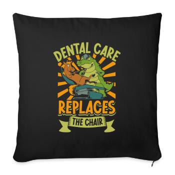 Les soins dentaires sont importants - Crocodile Dentist - Housse de coussin décorative 45 x 45 cm - noir - Devant