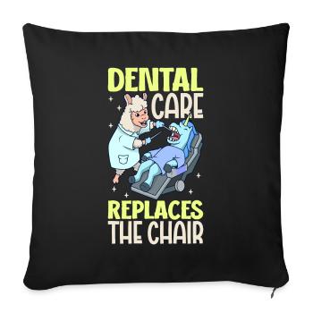 Les soins dentaires sont importants - Lama Dentist - Housse de coussin décorative 45 x 45 cm - noir - Devant