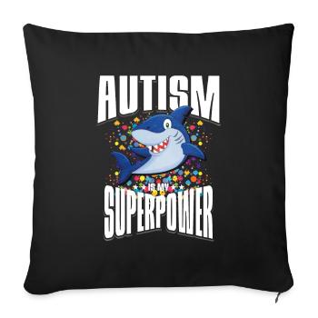 Cadeau autisme autisme - Housse de coussin décorative 45 x 45 cm - noir - Devant