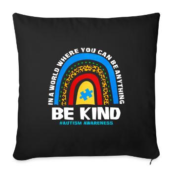 Cadeau autisme autisme - Housse de coussin décorative 45 x 45 cm - noir - Devant