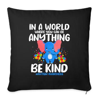 Cadeau autisme autisme - Housse de coussin décorative 45 x 45 cm - noir - Devant