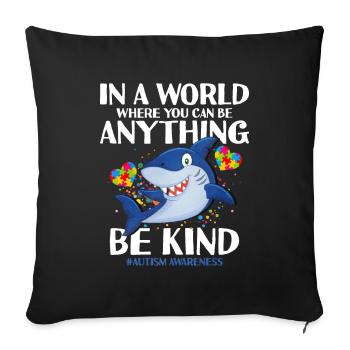 Cadeau autisme autisme - Housse de coussin décorative 45 x 45 cm - noir - Devant