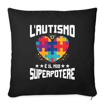 Cadeau autisme autisme - Housse de coussin décorative 45 x 45 cm - noir - Devant