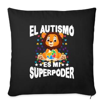 Cadeau autisme autisme - Housse de coussin décorative 45 x 45 cm - noir - Devant