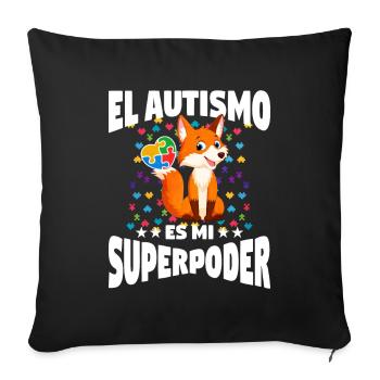 Cadeau autisme autisme - Housse de coussin décorative 45 x 45 cm - noir - Devant