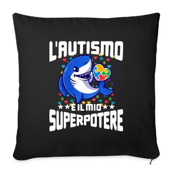 Cadeau autisme autisme - Housse de coussin décorative 45 x 45 cm - noir - Devant