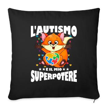 Cadeau autisme autisme - Housse de coussin décorative 45 x 45 cm - noir - Devant