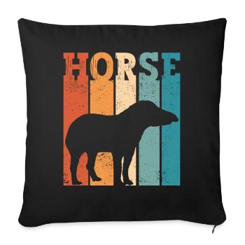 Ex Mormonen Tapir Pferd LDS Retro Exmo - Sofakissenbezug 45 x 45 cm - Schwarz - Vorne
