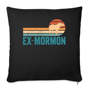 Ex Mormon Tapir Horse LDS Retro Exmo - Sofa pillowcase 17,3'' x 17,3'' (45 x 45 cm) - black - Front