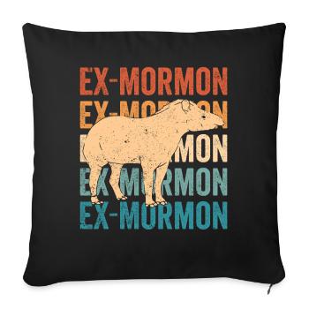 Ex Mormon Tapir Horse LDS Retro Exmo - Sofa pillowcase 17,3'' x 17,3'' (45 x 45 cm) - black - Front