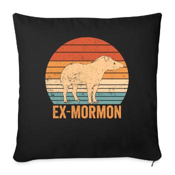 Ex Mormon Tapir Horse LDS Retro Exmo - Sofa pillowcase 17,3'' x 17,3'' (45 x 45 cm) - black - Front