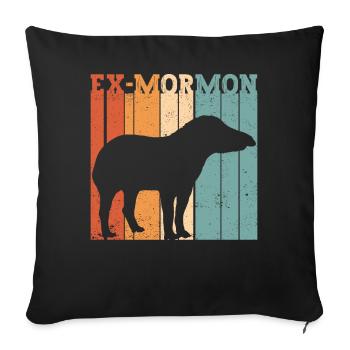 Ex Mormon Tapir Horse LDS Retro Exmo - Sofa pillowcase 17,3'' x 17,3'' (45 x 45 cm) - black - Front