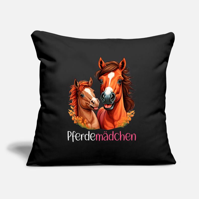 Pferdemädchen Pferdeshirt Pferd Fohlen Mädchen Sofakissenbezug 45 x 45 cm