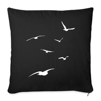 Flock of seagulls - holiday by the sea - beach - sky - Sofa pillowcase 17,3'' x 17,3'' (45 x 45 cm) - black - Front