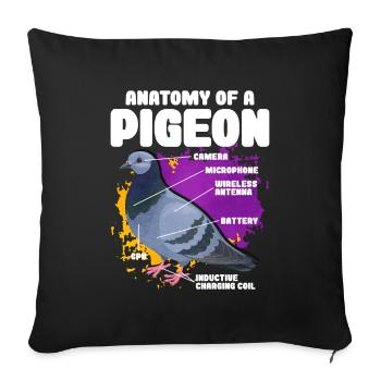 Colombe - Housse de coussin décorative 45 x 45 cm - noir - Devant