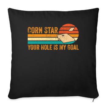 Drôle de Cornhole Retro - Housse de coussin décorative 45 x 45 cm - noir - Devant