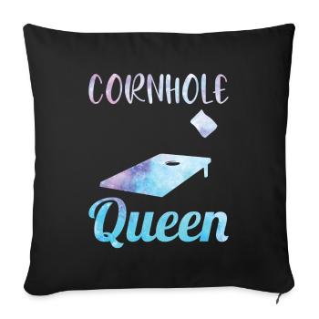 Trou de maïs Cornhole - Housse de coussin décorative 45 x 45 cm - noir - Devant