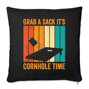 Funny Cornhole Corn Hole Retro - Sofa pillowcase 17,3'' x 17,3'' (45 x 45 cm) - black - Front